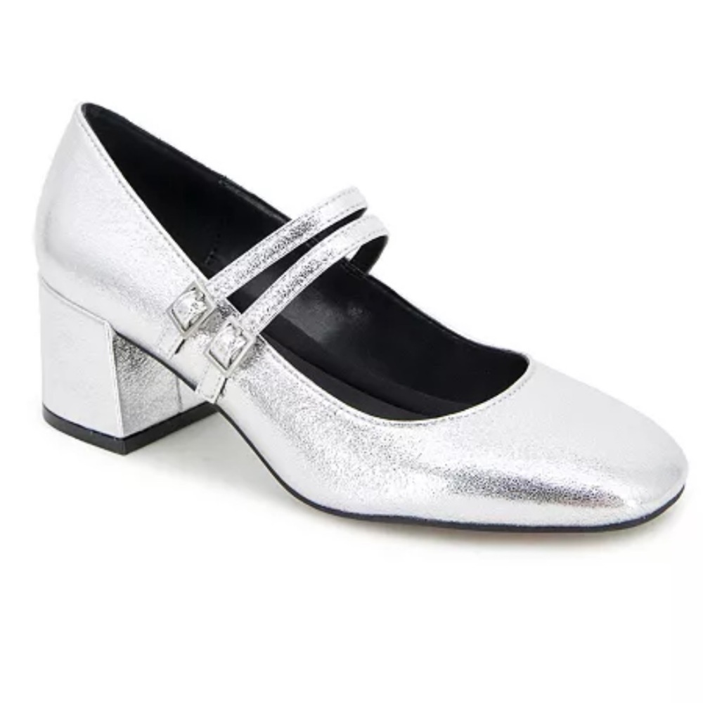 NIB ❤️ Kenneth Cole - Silver Leann Mary Janes - 9.5